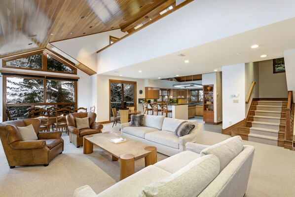 Smart TV, fireplace, DVD player, books