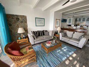 Smart TV, books, stereo - Beachfront Villa LAVINIA #9 on Great Bay  (Philipsburg)