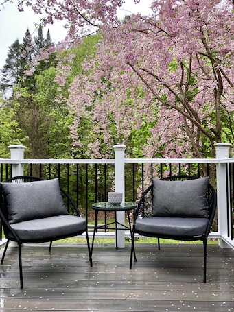 Property grounds. In town, newly remodeled studio with private balcony