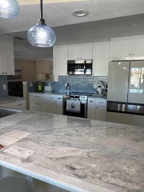 Fridge, microwave, oven, stovetop - Paradise on the Gulf includes free pontoon boat for your stay. (New Port Richey)