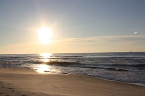 On the beach, sun loungers - BEACH FRONT GULF SIDE, huge decks and Ocean Views! Newly remodeled, like new!  (Dauphin Island)