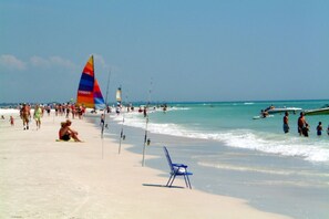 Sun-loungers, beach towels