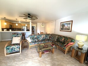 Smart TV, DVD player, books, music library
