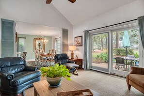 Smart TV, DVD player, books, video library