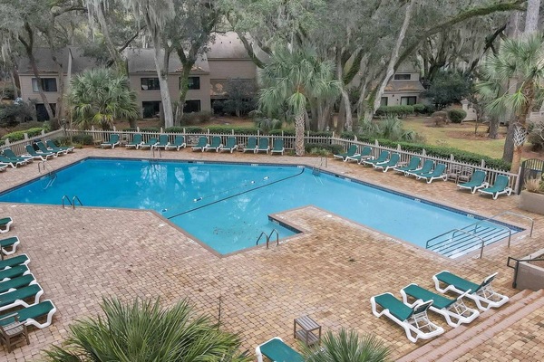 Private,largest complex pool in Sea Pines and steps away from villa.WiFi, too.