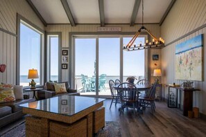 TV, fireplace, books, offices