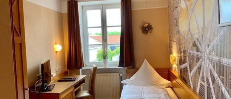 Individually decorated, individually furnished, desk, blackout drapes