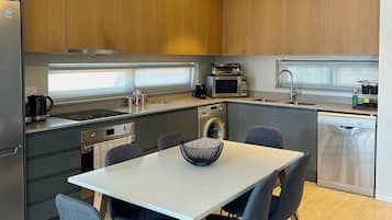 Microwave, oven, stovetop, electric kettle