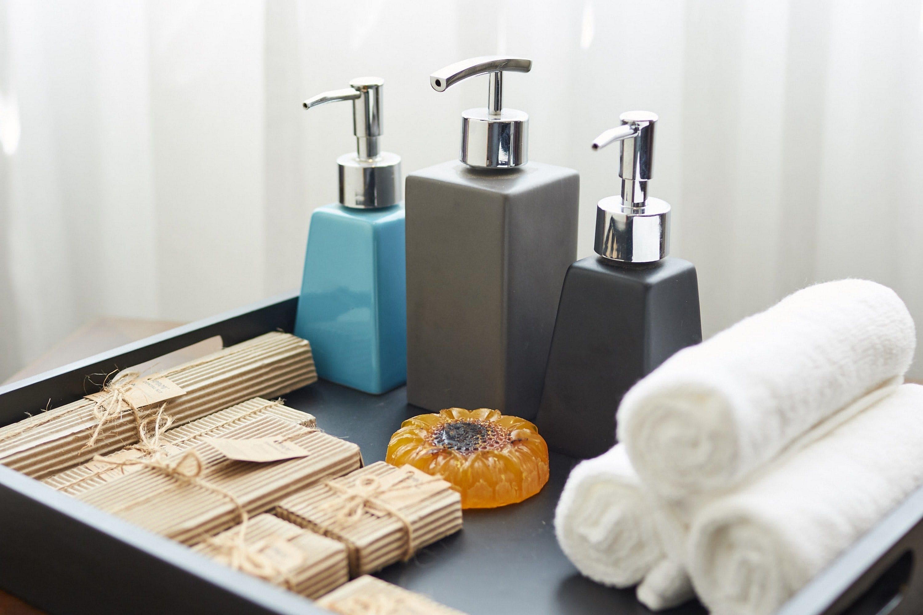 presidential suite | bathroom amenities | shower, rainfall showerhead, slippers, bidet
