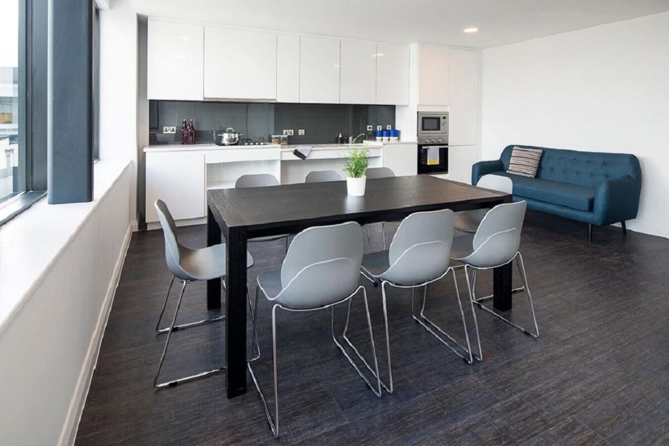 fridge, microwave, electric kettle