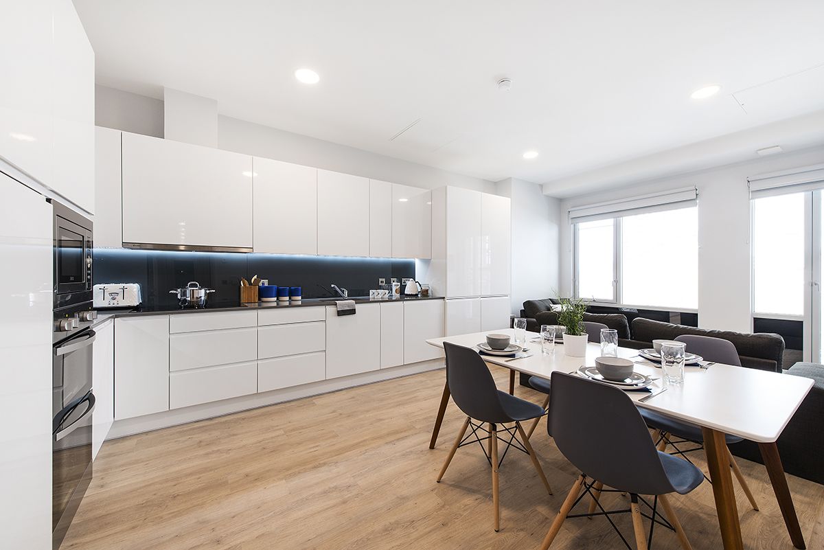 fridge, microwave, electric kettle