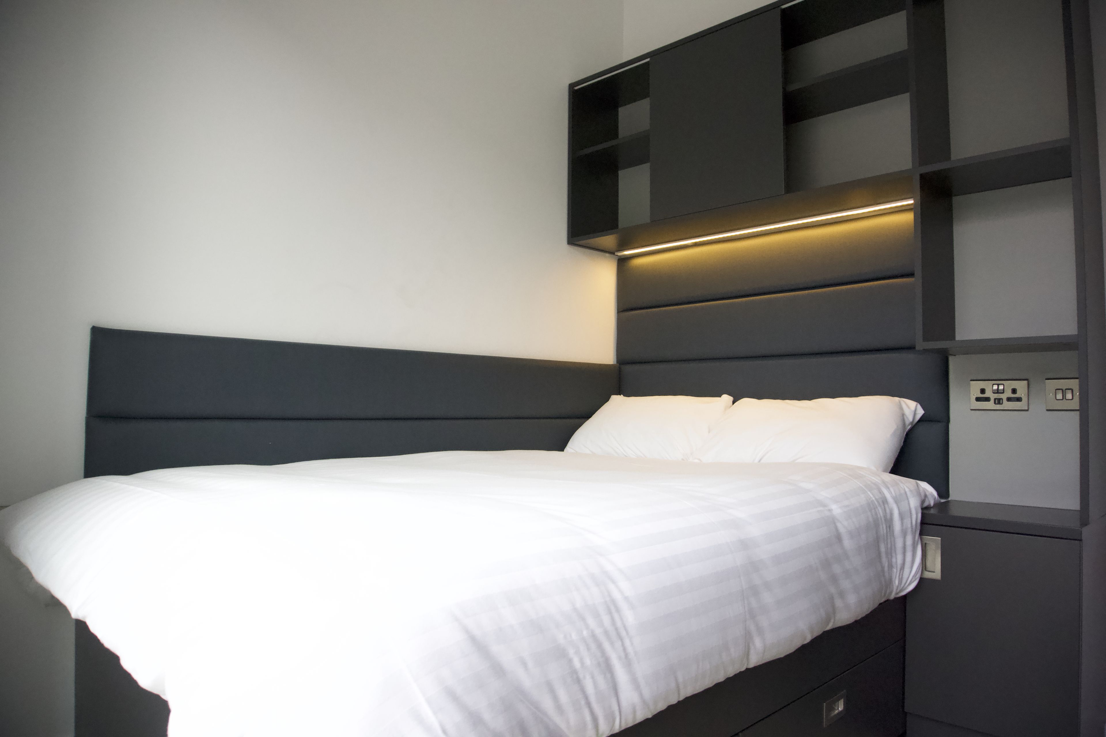 desk, laptop workspace, blackout curtains, free wifi