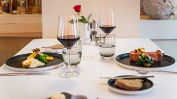 Dinner served, local and international cuisine