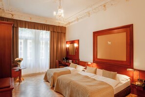 Deluxe Triple Room, Balcony, City View | Minibar, in-room safe, desk, laptop workspace - Hotel Golden Lamb (Karlovy Vary)