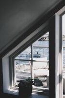 Desk, blackout drapes, soundproofing, iron/ironing board