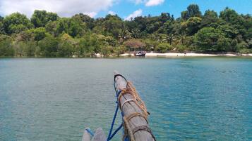 On the beach, white sand, beach bar