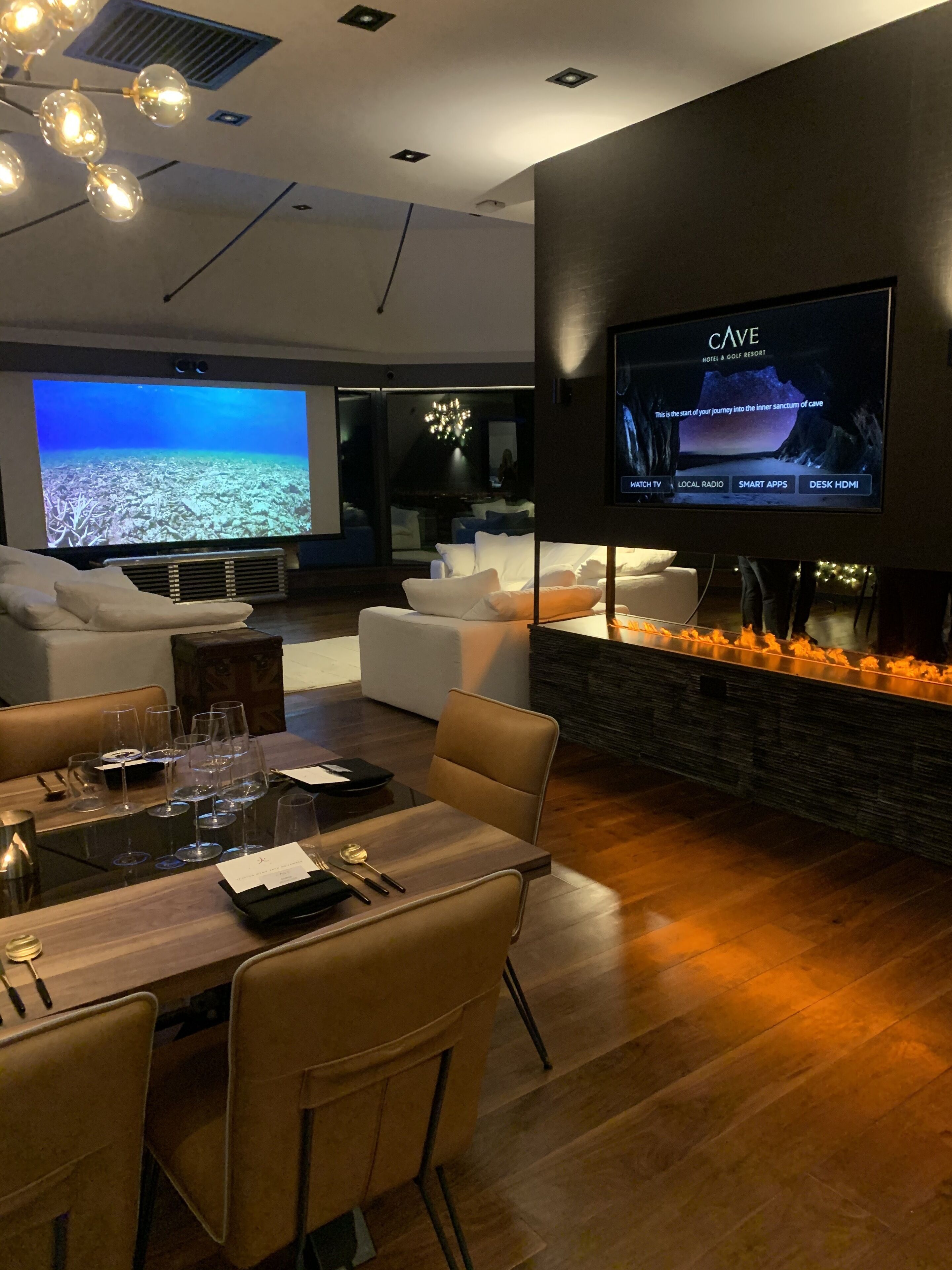 penthouse apartment | living area | 65-inch smart tv with digital channels, tv, netflix