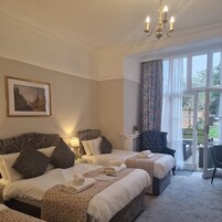 Individually decorated, individually furnished, desk, laptop workspace