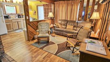 Télévision, cheminée, lecteur de DVD