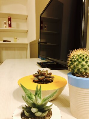 Departamento, 1 habitación | Sala de estar | Televisión de pantalla plana 