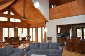 Smart TV, fireplace, video games, DVD player