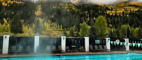 Outdoor pool, a heated pool