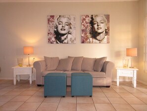 TV, DVD player, toys, stereo