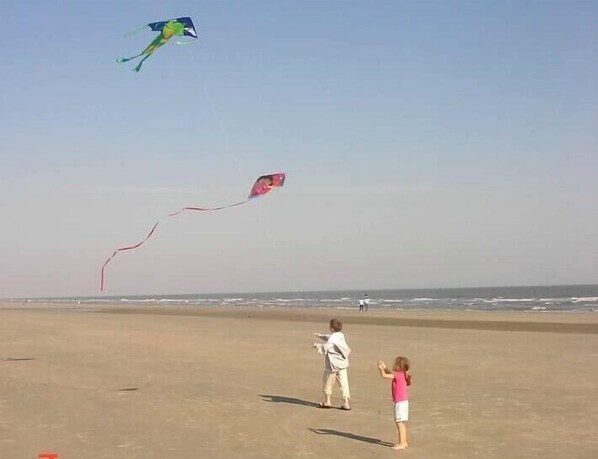 A beach with two people flying kites. - #101 Ocean Inn 2 Bedroom 1.5 Bath Modern Favorite (Isle of Palms)