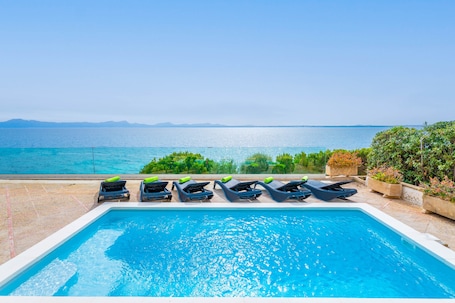 Pool. VILLA CAN TORRENS - Villa with private pool with sea views in Alcanada and Free WiFi