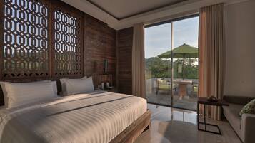 Deluxe Double Room, Non Smoking, Park View | Minibar, in-room safe, soundproofing, iron/ironing board