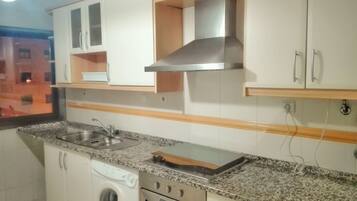 Basic Double Room, 1 Bedroom, Non Smoking, Garden View | Private kitchen | Full-size fridge, microwave, oven, stovetop