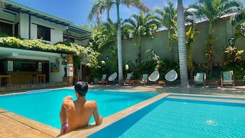 Outdoor pool, open 8:30 AM to 9:00 PM, sun loungers