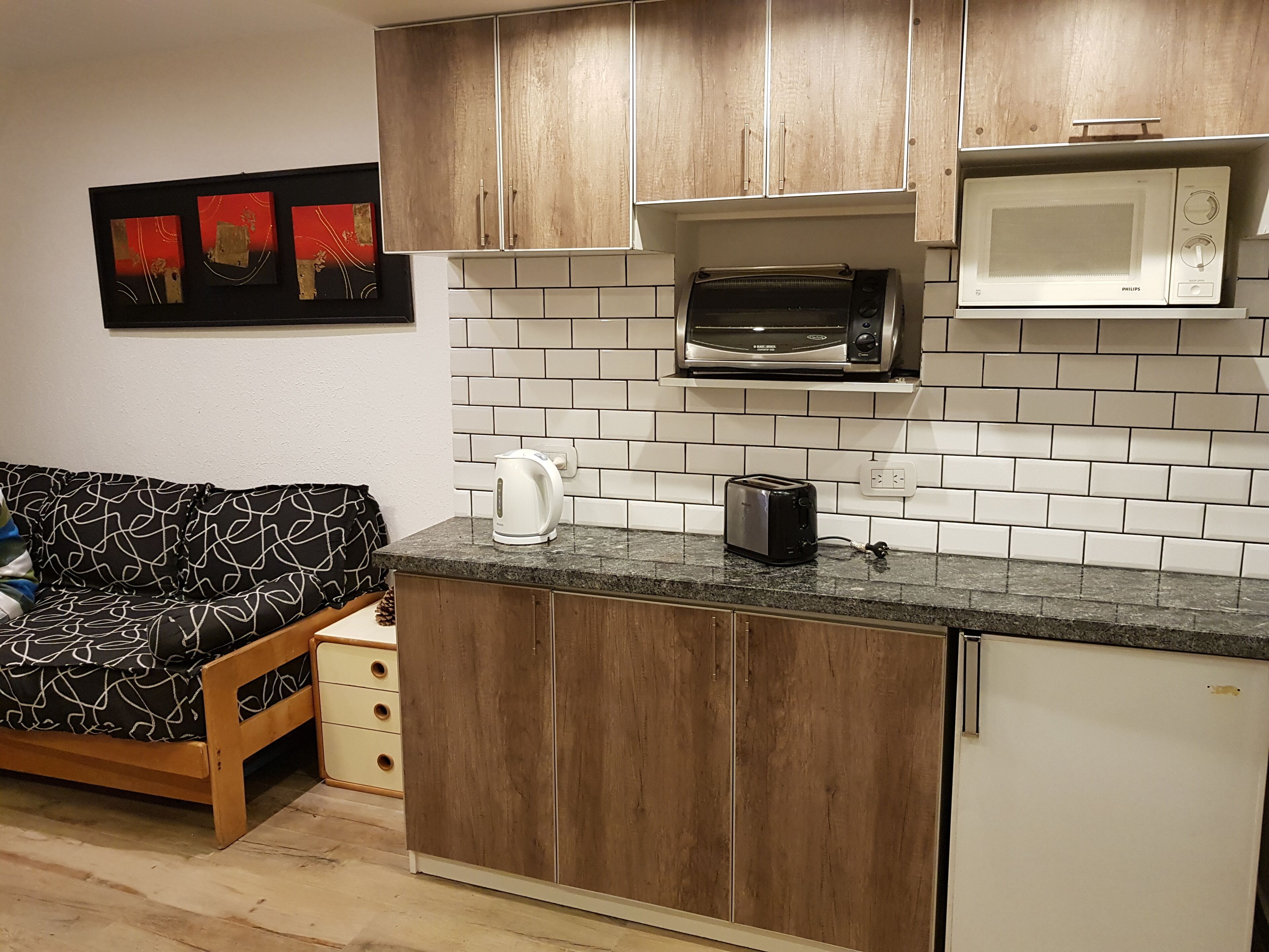 Departamento, 2 habitaciones | Cocina privada | Refrigerador, horno, parrilla de estufa y cafetera y tetera 