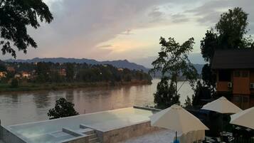 Outdoor pool, sun loungers