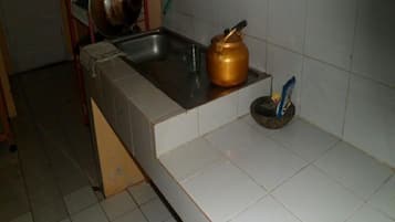 Fridge, stovetop, cookware/dishes/utensils