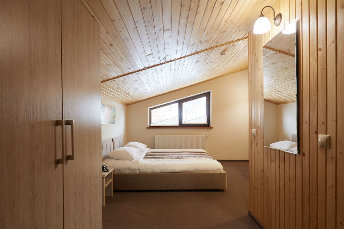 Standard Double Room (attic) | In-room safe, desk, soundproofing, iron/ironing board (on request)