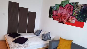 Desk, blackout curtains, iron/ironing board, free WiFi