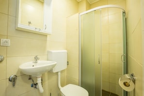 Apartment | Bathroom | Shower, hair dryer, towels, shampoo