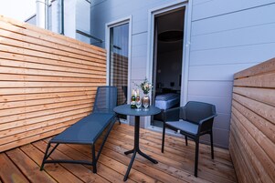 Habitación panorámica doble, terraza | Terraza o patio