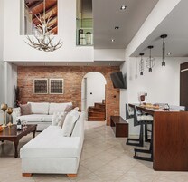 Suite Grand, 3 habitaciones, vistas a la piscina | Zona de estar | Una televisión de plasma