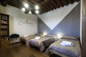 Habitación triple básica, 3 camas individuales (private external bathroom) | Ropa de cama de alta calidad