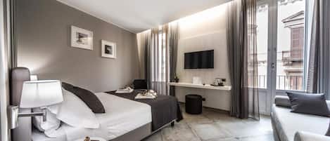 Premium bedding, memory-foam beds, minibar, in-room safe