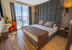 Minibar, caja de seguridad en la habitación y escritorio 