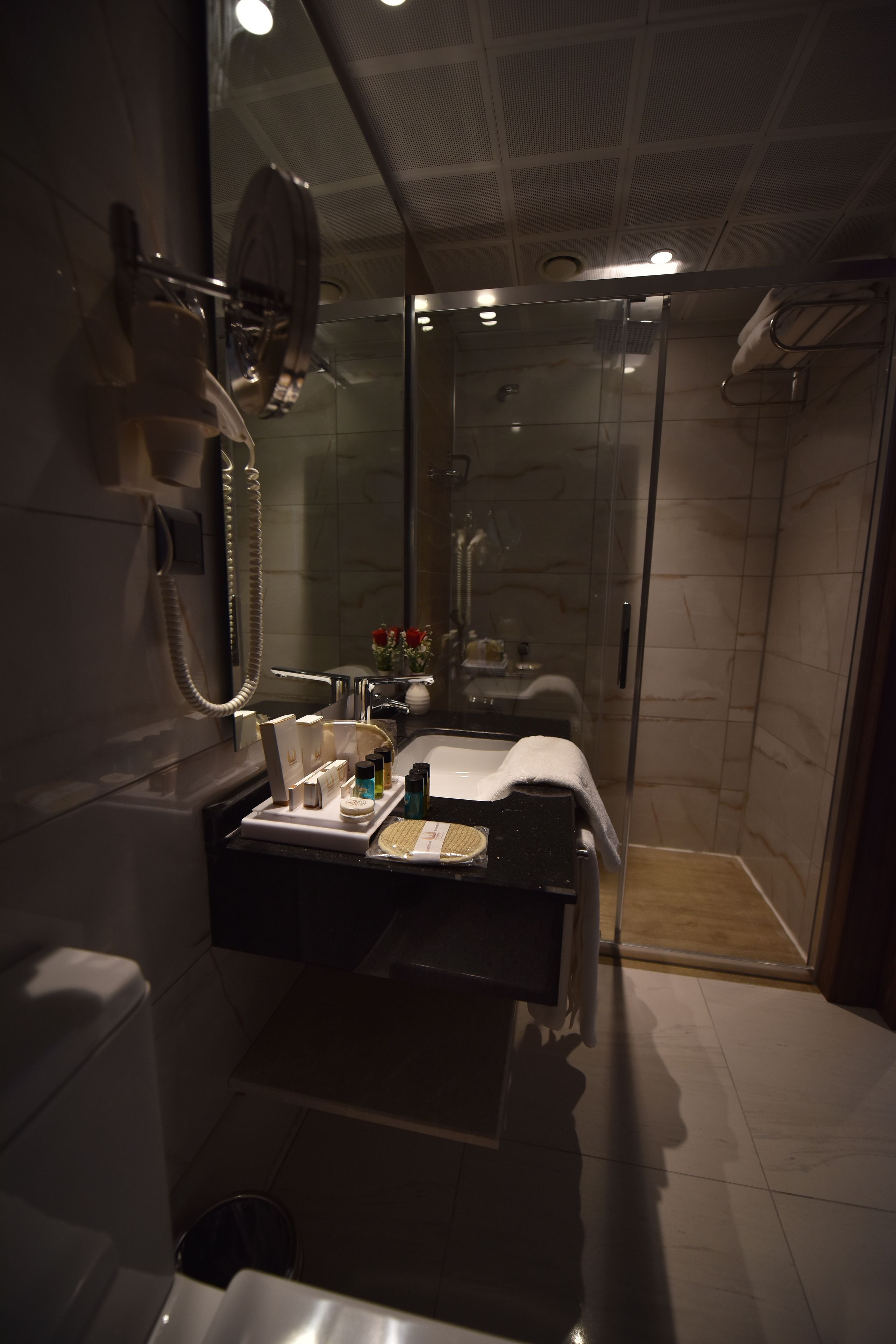 standard room | bathroom | shower, free toiletries, hair dryer, slippers