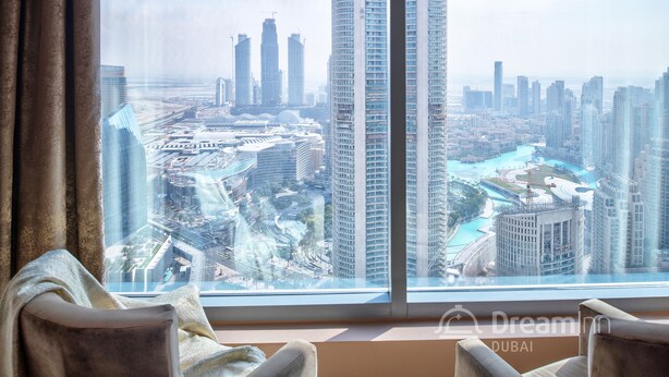Panoramic Apartment, 2 Bedrooms, City View | Living room - Dream Inn 48 Burj Gate Gulf View (Dubai)