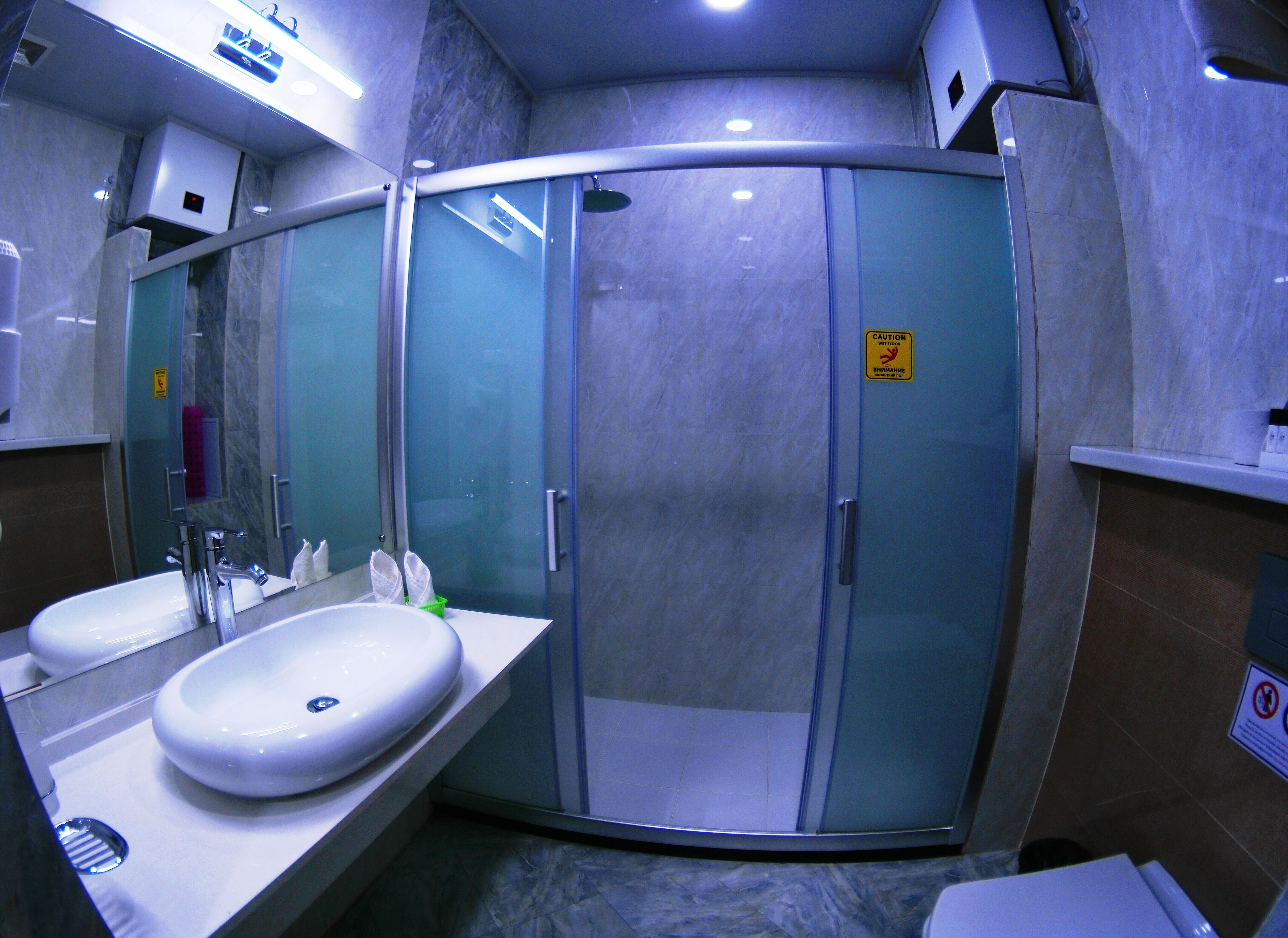 shower, free toiletries, hair dryer, bathrobes