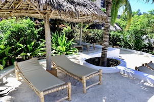 Outdoor treatment area, massages