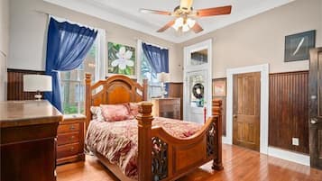 Blackout curtains, iron/ironing board, free WiFi, bed sheets