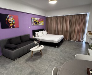 Comfort Studio Suite, City View | Premium bedding, free minibar, desk, laptop workspace - Connect Suites (Athens)