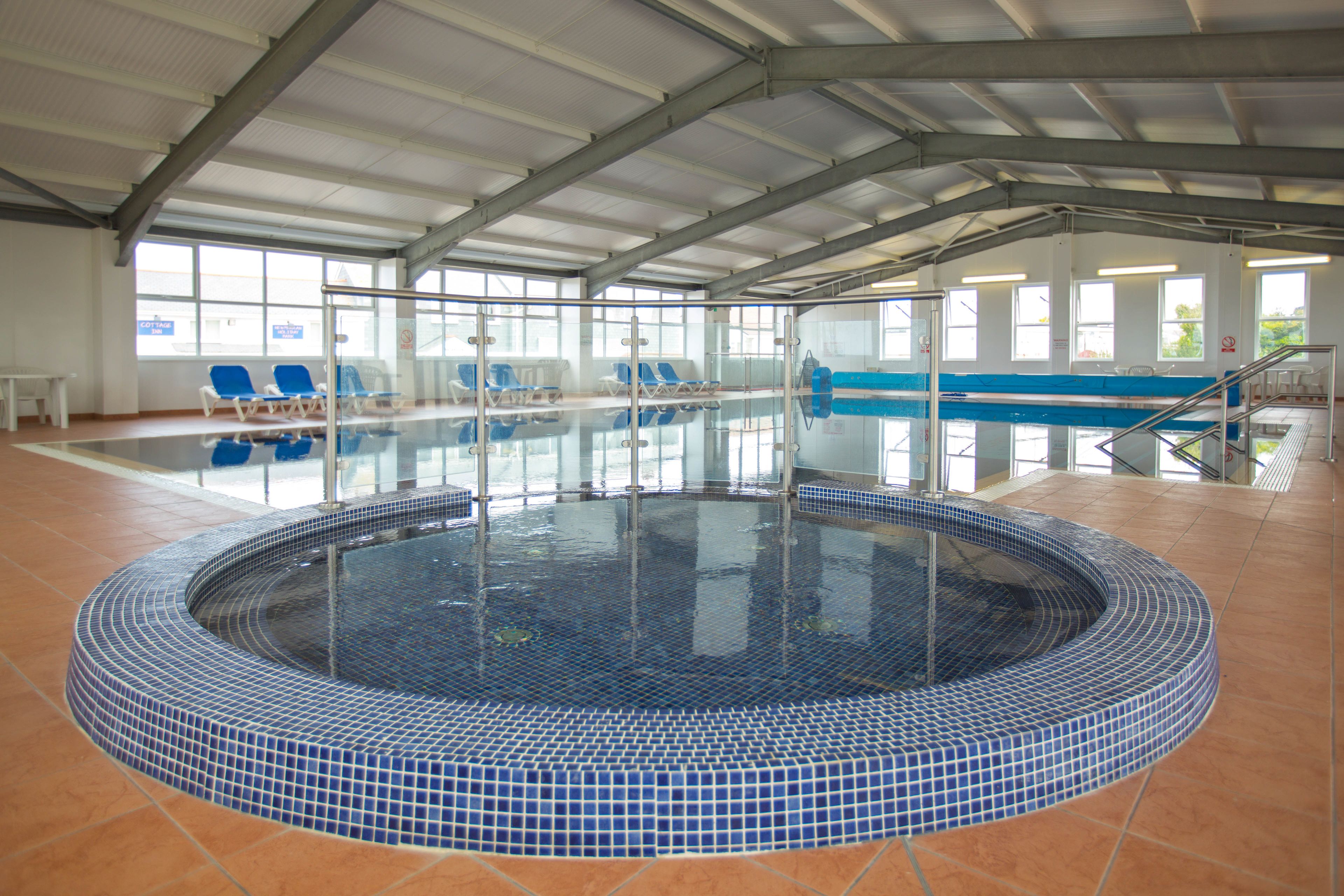 indoor pool, pool loungers